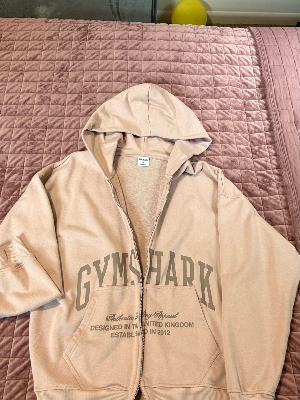 Gymshark Beige/Pink Zip-Up Hoodie